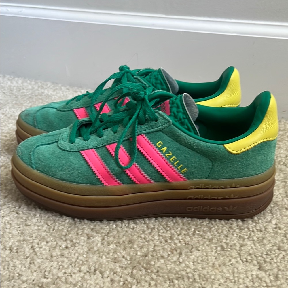 Adidas Gazelle Sneakers - Green, Pink, and Yellow